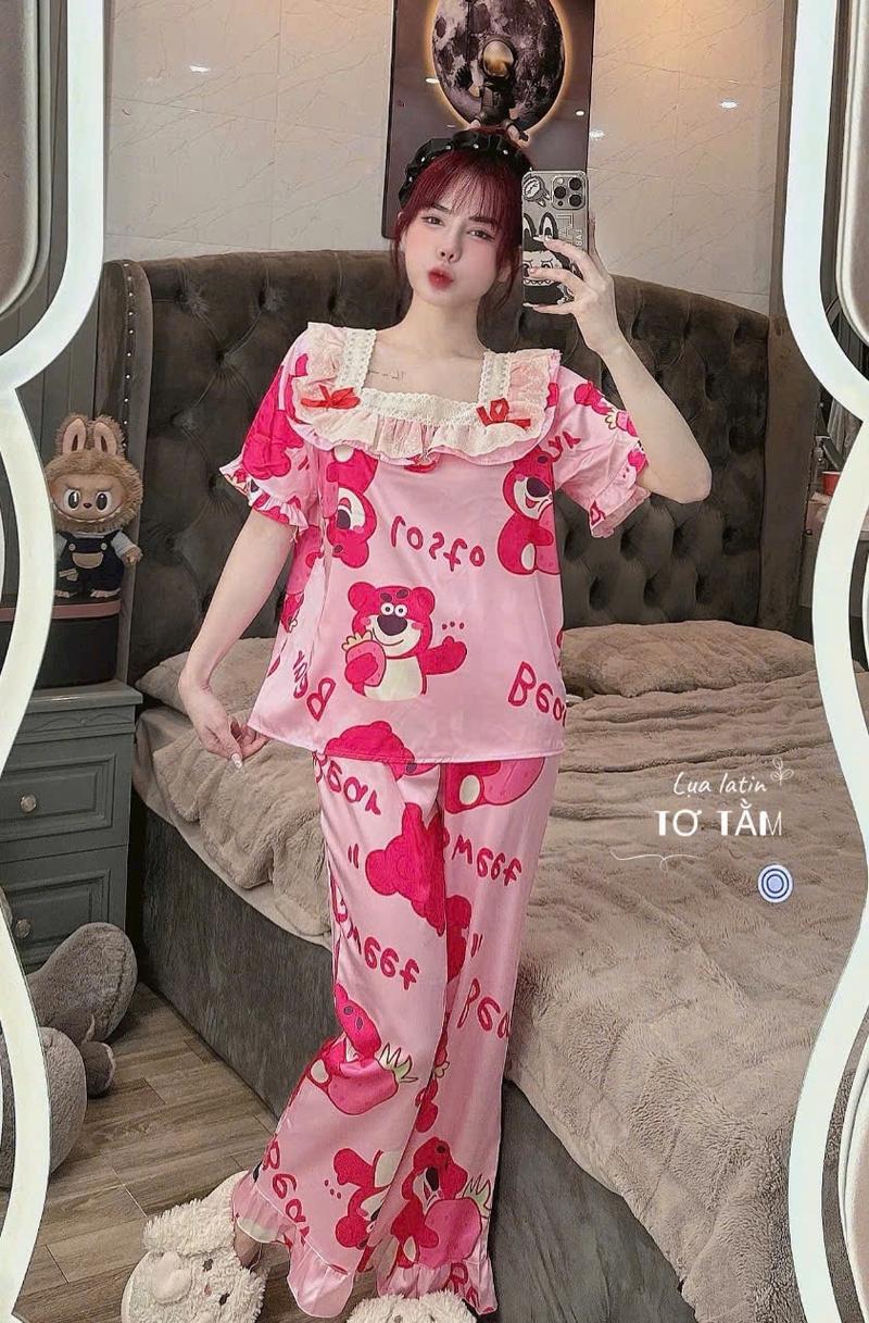 Product Introduction of Lụa xước tay cộc quần dài Nữ Women 18