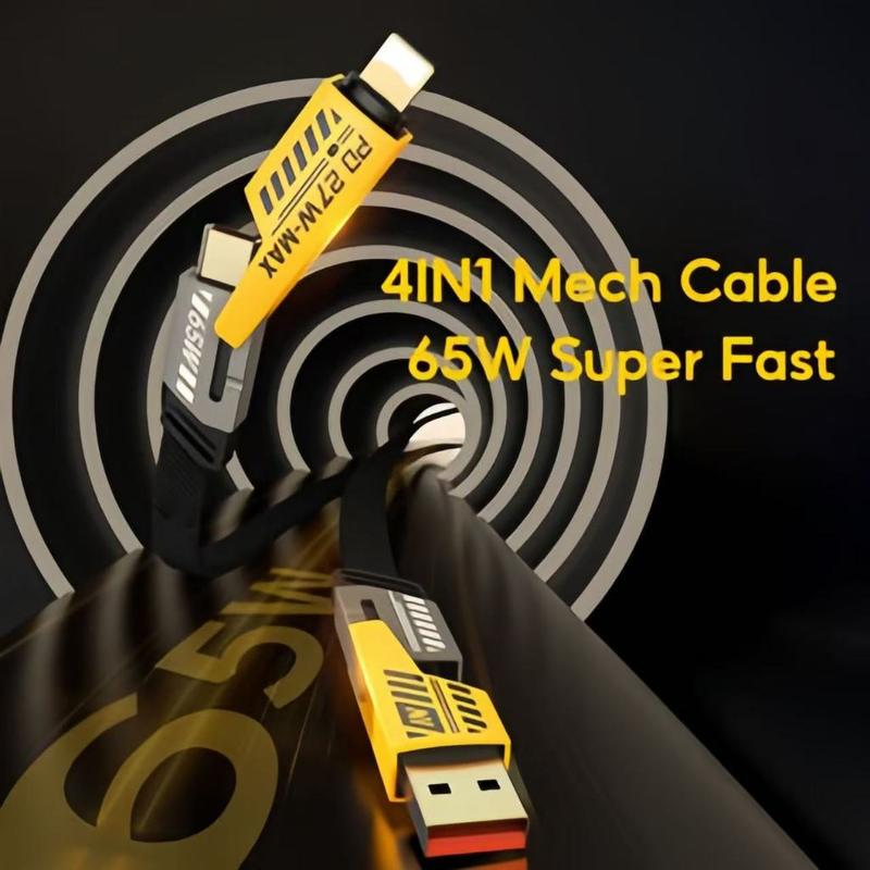 Product Introduction of Type C 65W Super Fast Charging Cable for  Android 4 IN 1 Type C Quick Charging Cable Alloy Computer Usb 18