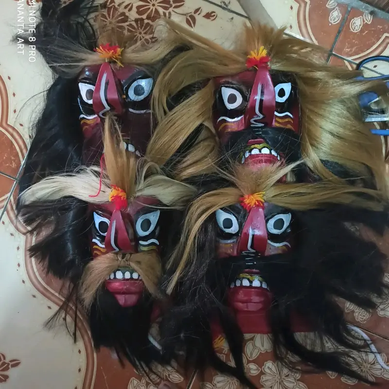 TOPENG GANONGAN (GANONG) BUJANG GANONG PONOROGO MAINAN anak Bulu sintetis 3