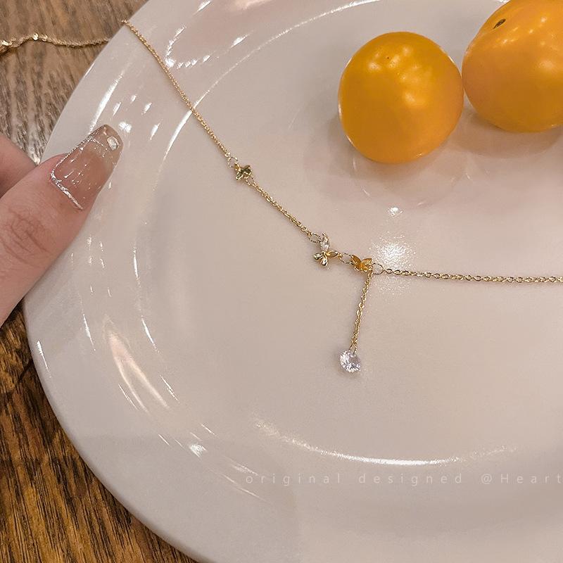Product Introduction of Lucent_2025 Necklace for Women Korean and Japanese Style 2025 New Trendy Clavicle Chain Sweet Cool Style Heart Sweater Chain Metal Texture High-end Feel for Women 13