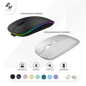 Wireless Mouse Bluetooth Dual Mode USB Dongle and Bluetooth Backlit Thin Silent Click