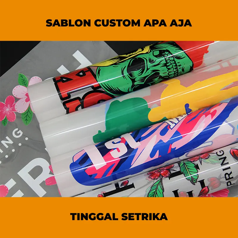 Sablon Custom Tinggal Setrika Design Bebas 1 Hari langsung kirim 1