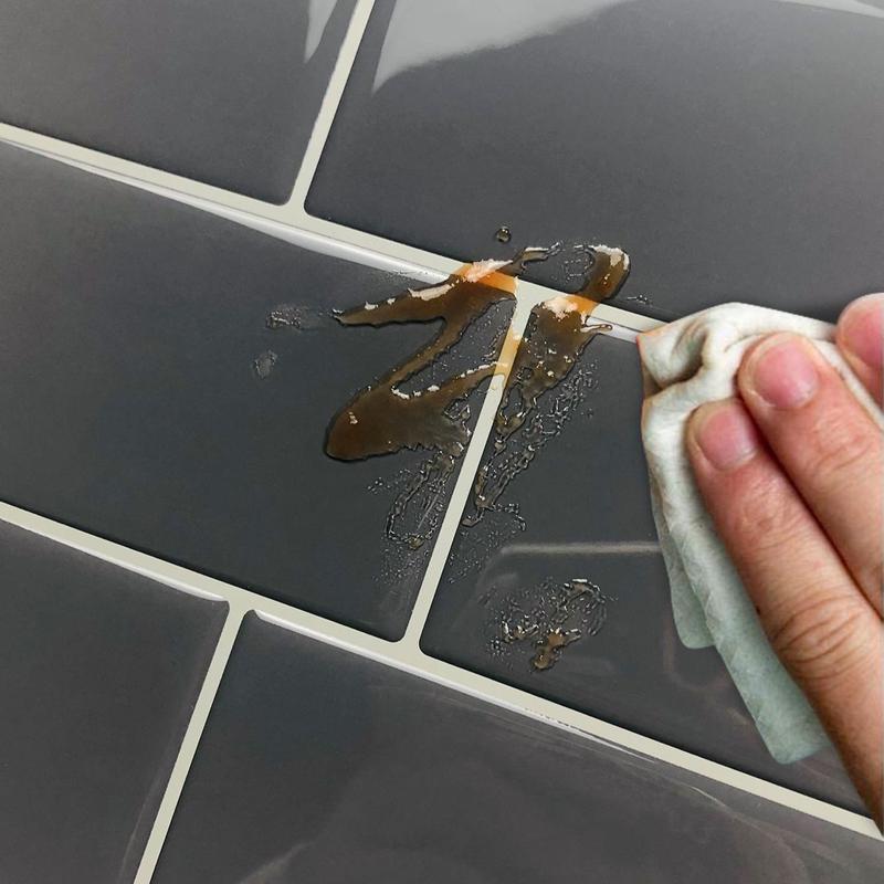 3D Brick Pattern Wall Sticker, 5 Counts/Pack Self-adhesive Removable Heat-resistant Wallpaper, Waterproof Tile Stickers for Home Kitchen Bathroom Living Room 3