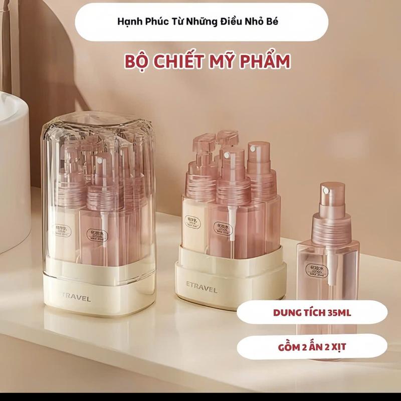    HOT   Lọ Chiết Mỹ Phẩm Toner dầu gội 35ml hộp chiết 4 bình nhỏ gọn tiện lợi mang đi du lịch công tác 