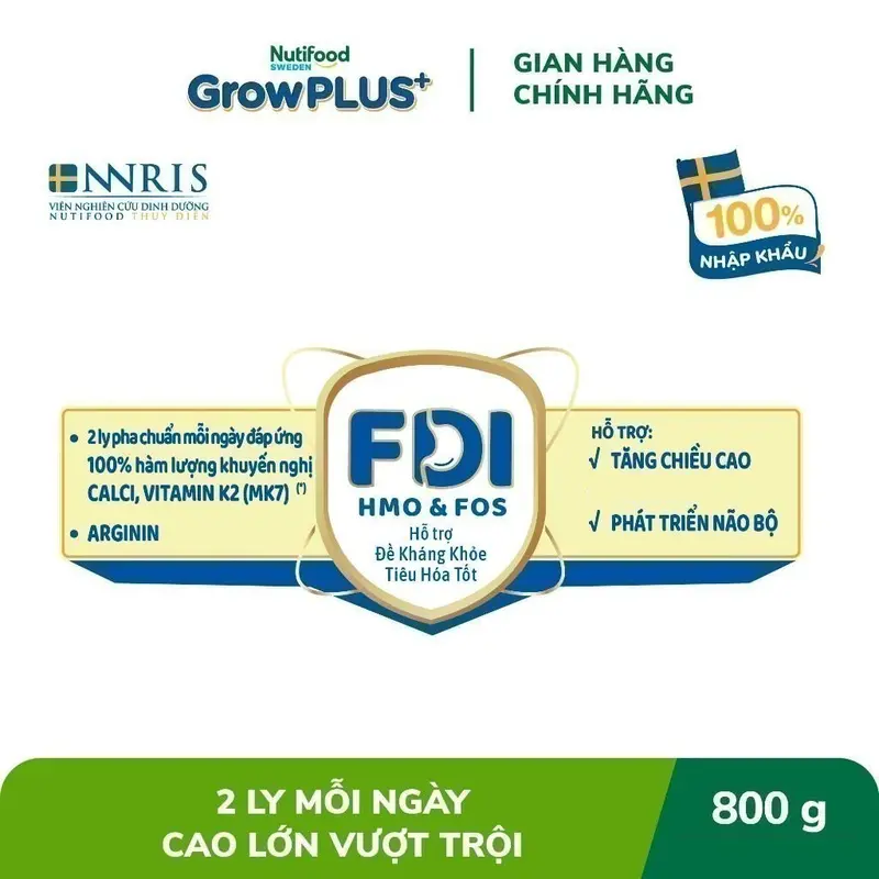 [GrowPLUS+ x Mẹ bé Thủy Thảo] Sữa Bột Nutifood GrowPLUS+ Cao Lớn Vượt Trội (Bạc) 2+ Lon 800g 7