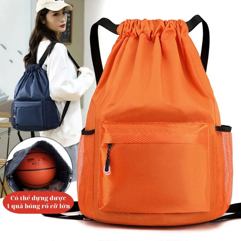 Balo dây rút thể thao chống nước, có ngăn đựng bóng, sức chứa lớn, thiết kế năng động phù hợp mang đi học, đá bóng, tập Gym 8