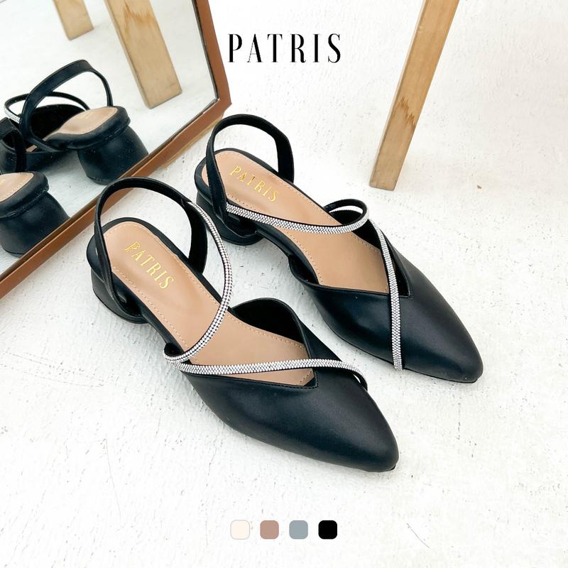 PATRIS Celeste Mules Wanita Heels / Hak 5 Cm Black Shoes Pesta 6