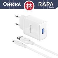 Gambar RAPAtech CH4101 - POWER LITE I - QC18W 3A Charger with A to C Cable dari Liem Group Kota Administrasi Jakarta Barat 2 Tokopedia
