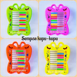 Simpoa/ Sempoa aritmatika/ sipoa / alat hitung/ sempoa anak / sempoa fancy/ sempoa kupu-kupu