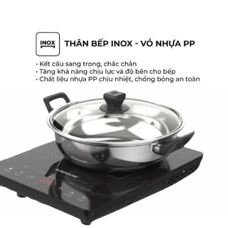 Product Introduction of Bếp Điện Từ Cảm Ứng Sunhouse Thế Hệ Mới SHD6011, Tặng Kèm nồi Inox, bếp điện đa năng, nồi lẩu,  Bếp Từ Công Suất 2000W,( Bảo Hành 12 Tháng) bếp  từ bếp  từ bếp  điện 48