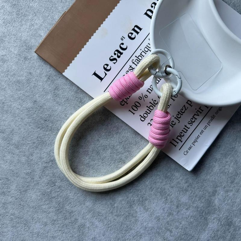 Dopamine short mobile phone lashings Double head bold color mobile phone gasket anti-loss hand-woven wrist rope 2