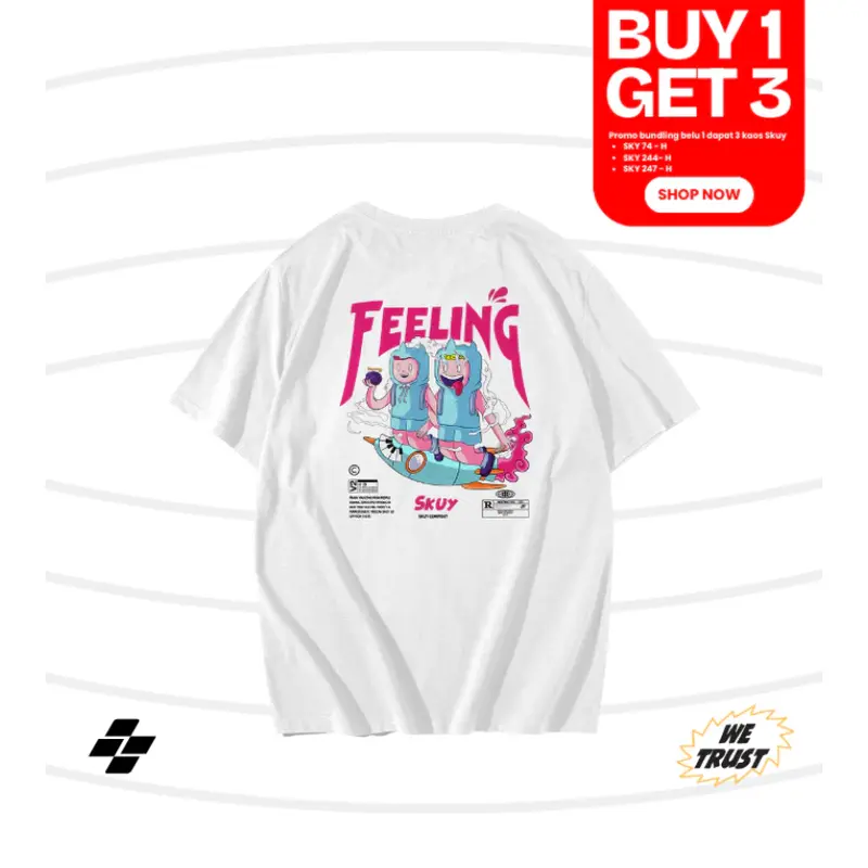 .Kaos Skuy Dewasa Lengan Pendek Pria Bahan Cotton Combed 24s Warna Hitam dan Beige | Sun Bright  SKY257 7