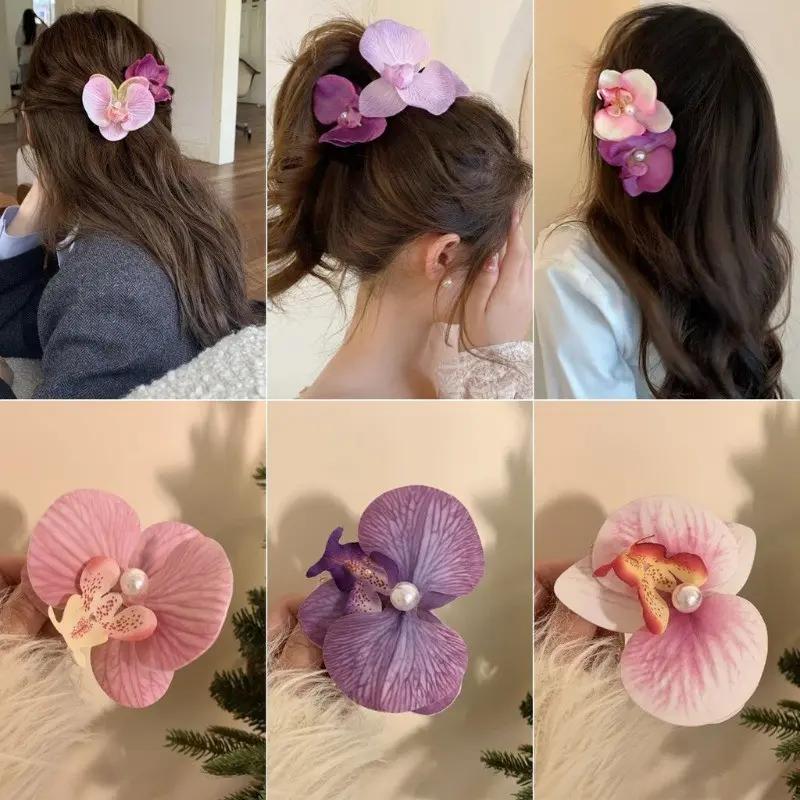 Klip Rambut Bunga Orkid Rama-rama, Gaya Hawaii, Untuk Wanita - TikTok ...