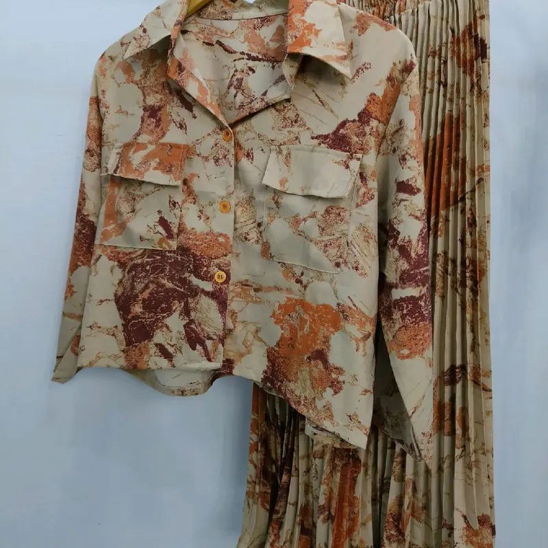 KC JOEY PRISKET SET 3UKURAN KEMEJA ROK SHAKILA MARBLE VINTAGE Atasan Baju 6