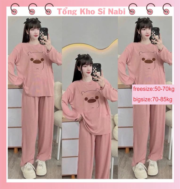 Bộ bầu - Bộ sau sinh - mặc nhà Gân Mặt Gấu Xù chất liệu thun Gân Tăm Lụa - mềm - mịn