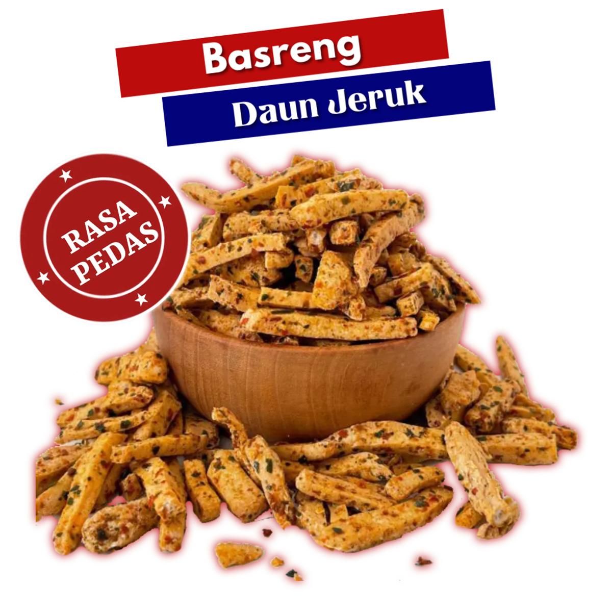 Basreng Rasa Pedas Daun Jeruk 500gr Food Snack Goreng Cemilan Keripik basreng  pedas Basreng Pedas