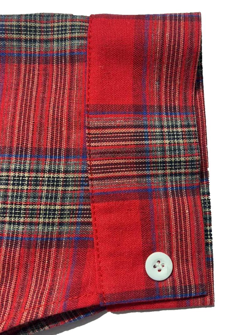 Product Introduction of Plus Size Plaid Print Button Front High Low Blouse, Casual Drop Shoulder Long Sleeve Top for Summer, Women's Clothes for Daily Wear 15