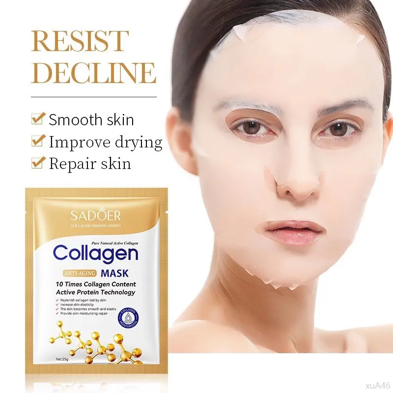 Mặt nạ trà xanh chống oxy hóa  Mặt nạ collagen Sadoer cung cấp protein, giữ ẩm, căng mịn, trắng sáng da. mặt  trị  mụn  giấy Nạ Ủ caudalie detox  mask combo  duong  trang 5