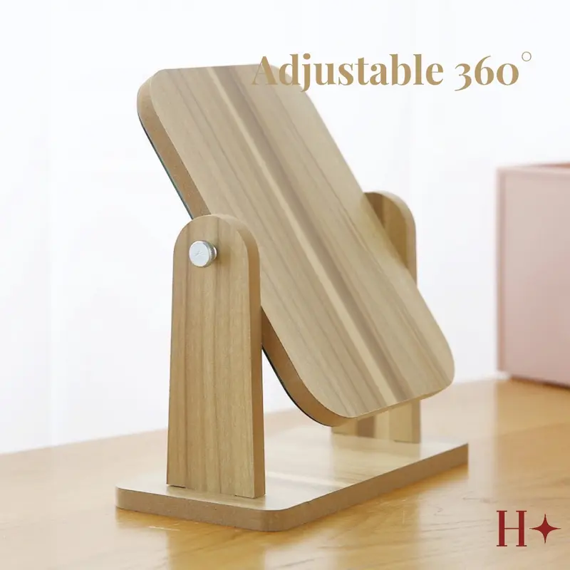 COD H Virgo Cermin Persegi Panjang Kayu / Kaca Meja Rias / Cermin Standing Portable 1