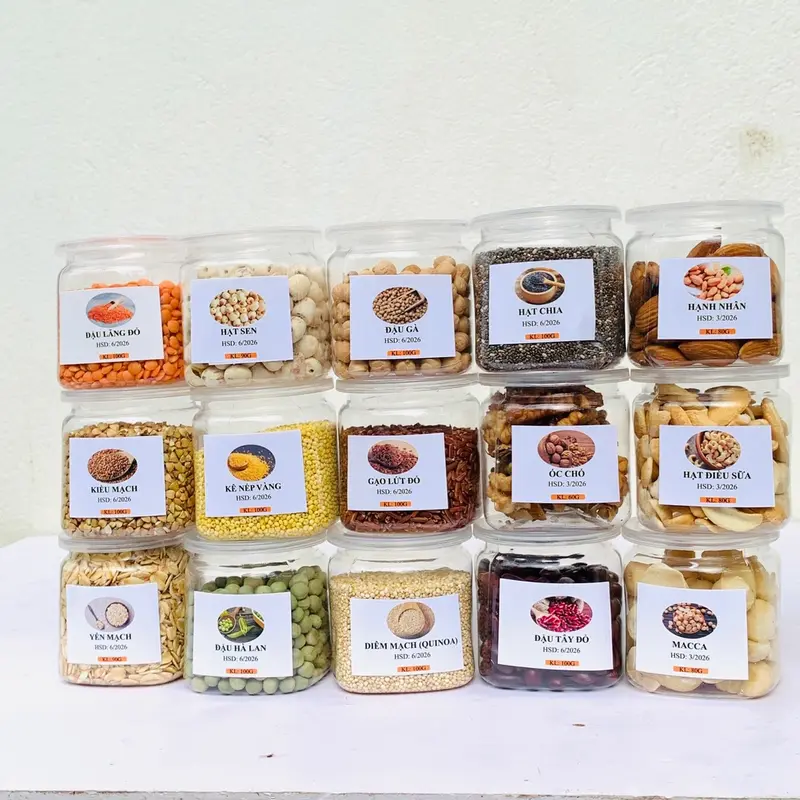 Set 15 hạt dinh dưỡng đóng hũ tặng kèm công thức nấu cháo Food 8