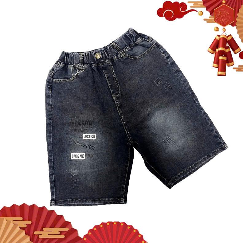 Product Introduction of Quần ngố jean lưng thun trẻ em từ 40kg đến 65kg, Quần short  jean bé trai cao cấp co dãn 4 chiều - NH Bigsize Shop 4