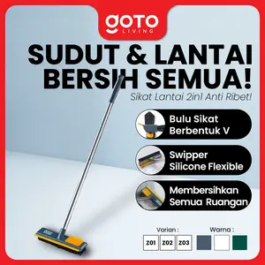 Goto [COD] Zoey Sikat Lantai Ubin Toilet Kamar Mandi Gagang 2in1 Multifungsi