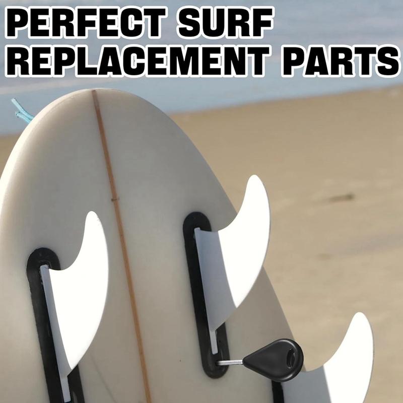 6 Pcs Surf Fin Key Surfing Surf Fin Key with 24 Pcs Fin Screws Universal Hexagon Surfboard Fin Key Replacement 6