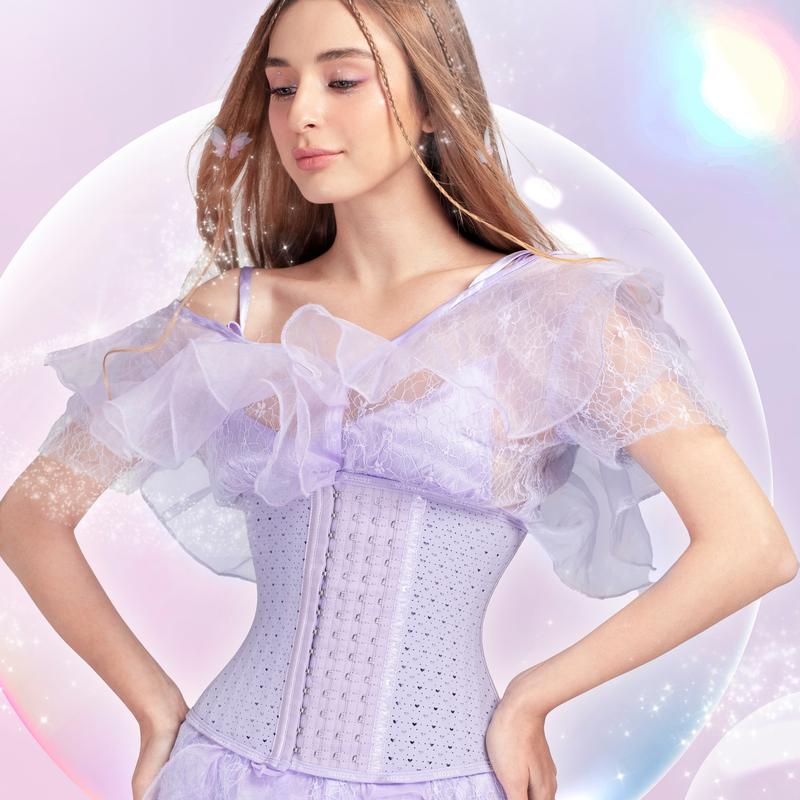  Célia - Đai Gen Nịt Bụng WSTORE Chính Hãng - Đai Latex Lưới Màu Tím 27 Xương 4 Nấc Cài Thông Hơi - Latex By W.Store 