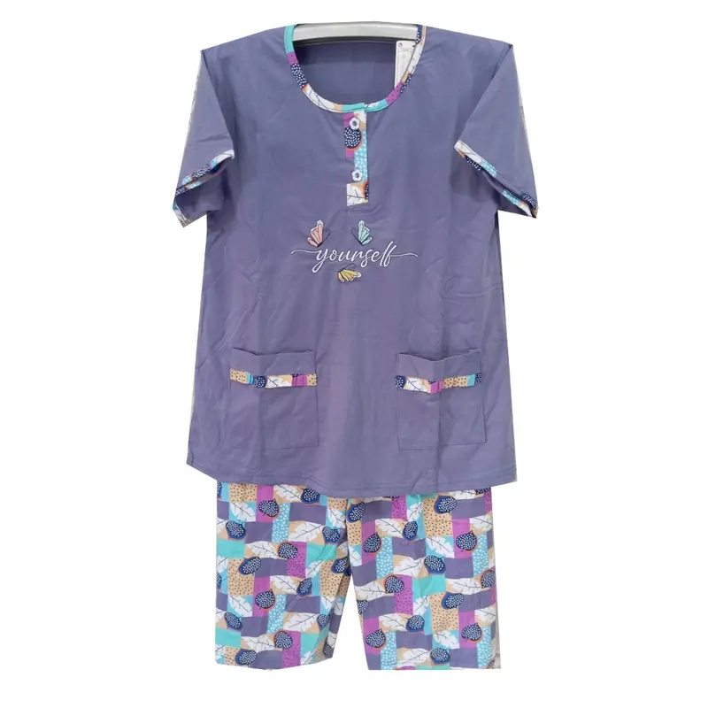 Babydoll -  Baju Tidur Lorita Piyama 3/4 Ukuran Standard Lengan Pendek - Piyama Setelan Wanita Celana Pendek Satin Panjang Katun baju tidur  merk 6