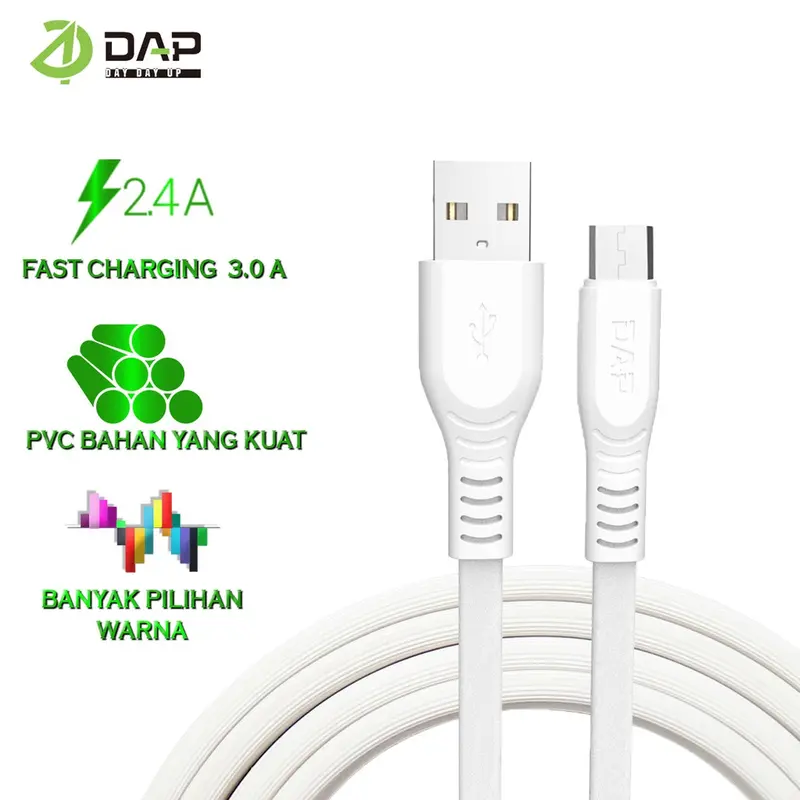 DAP Kabel Data CB Series Micro Type C & Lightning 100cm 2.4A Fast Charging - Garansi 1 Tahun Cable Charger - Kabel Charger 1