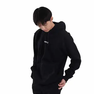 Roughneck H318 Black Mini Sig White Hoodie Cowok Fleece Nyaman Panjang Sablon