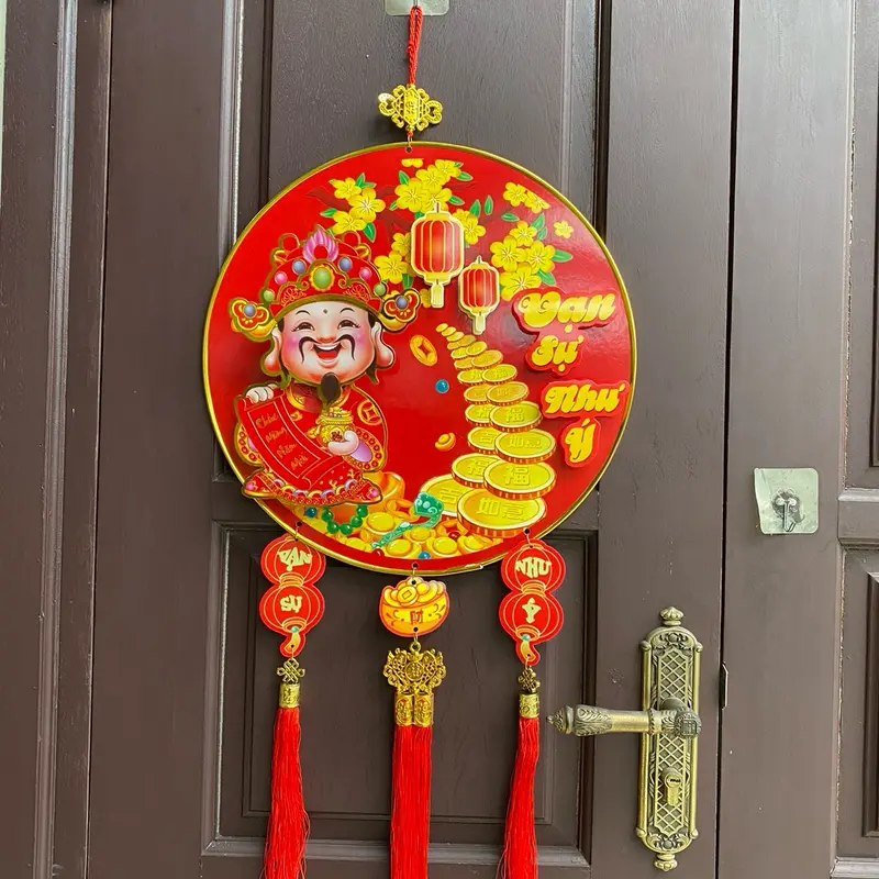 [Tặng 6 Quạt Giấy] Dải Ông Thần Tài Lắc Đầu trang trí Decor Tết 2025 Trang Trí Nhà 5