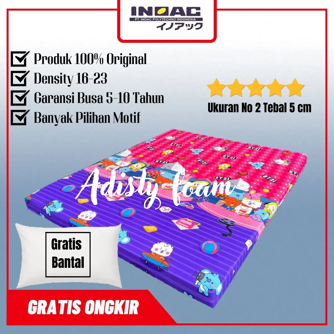 Kasur Busa Inoac No 2 Tebal 5 cm uk 200x160x5 cm