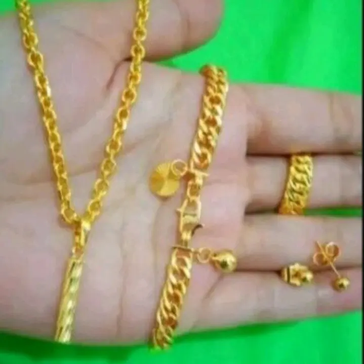 set perhiasan titanium dewasa anti karat anti luntur
