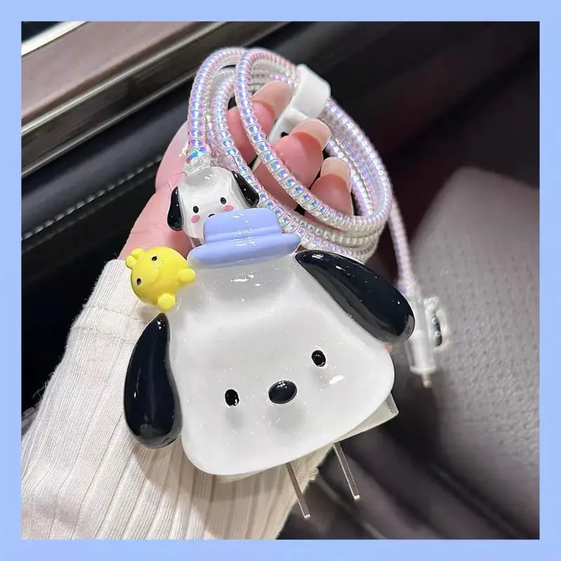 Bộ phụ kiện 5 món bảo vệ cáp (dây) và củ sạc PD 18W/20W Tech Handy cho IP set boc baove  capsac ốp 1
