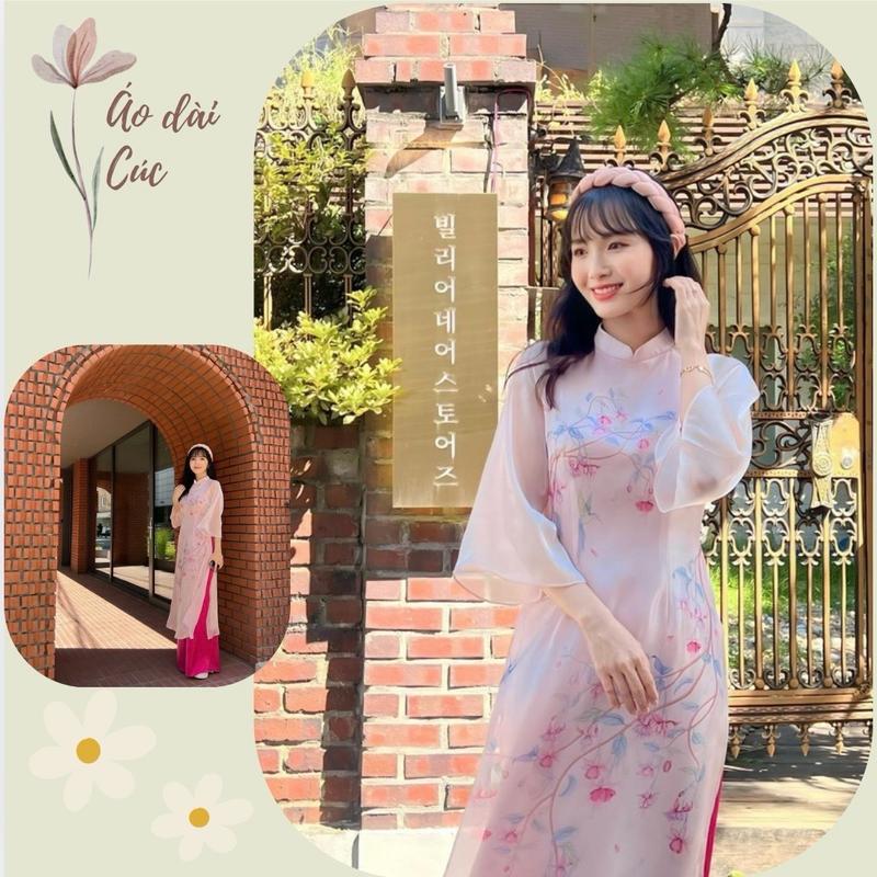 Áo dài Phúc Hoa cách tân 4 tà cover xéo xọ Nữ Women