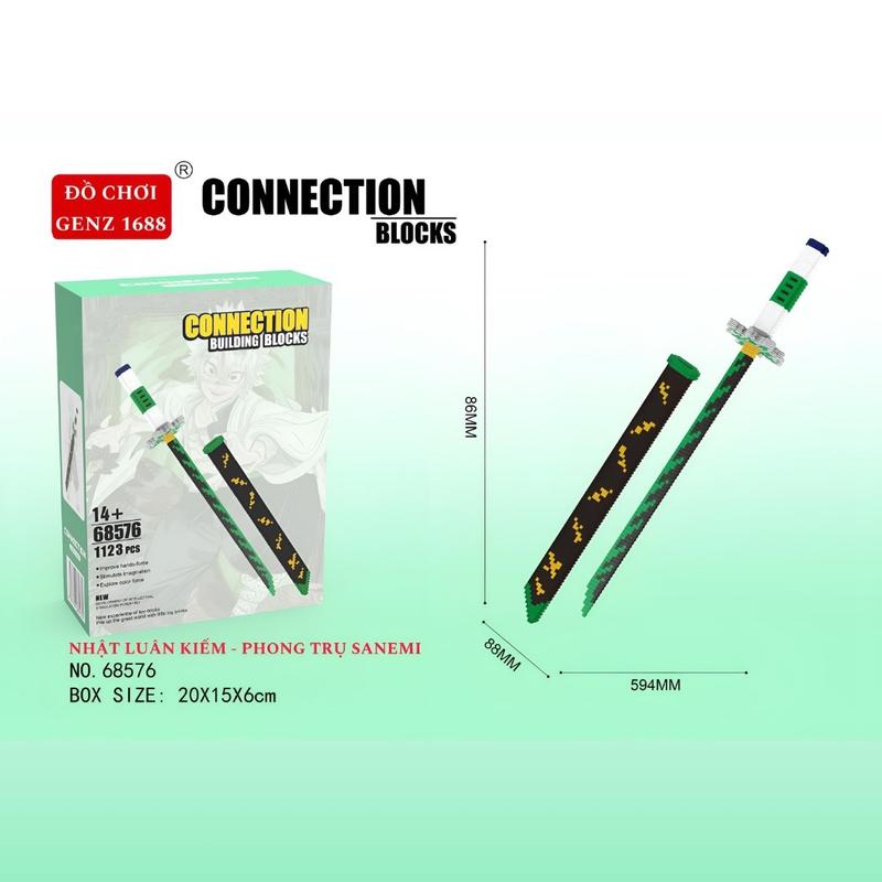 Mô Hình Đồ Chơi Lắp Ráp Kiếm Anime Kimetsu No Yaiba Thanh Gươm Diệt Quỷ và Onepiece Zoro từ 48cm - 78cm CÓ VỎ Bộ Lắp Ráp
