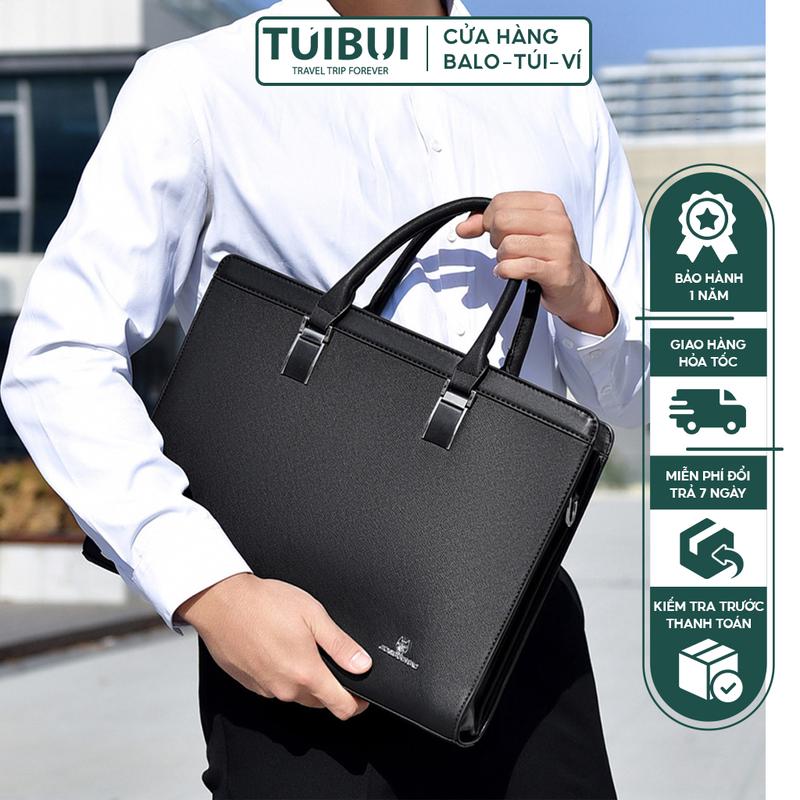  Cặp da nam công sở giám đốc giáo viên đựng máy tính laptop 15 inch giầy tờ tài liệu A4 chống nước Đựng Laptop 