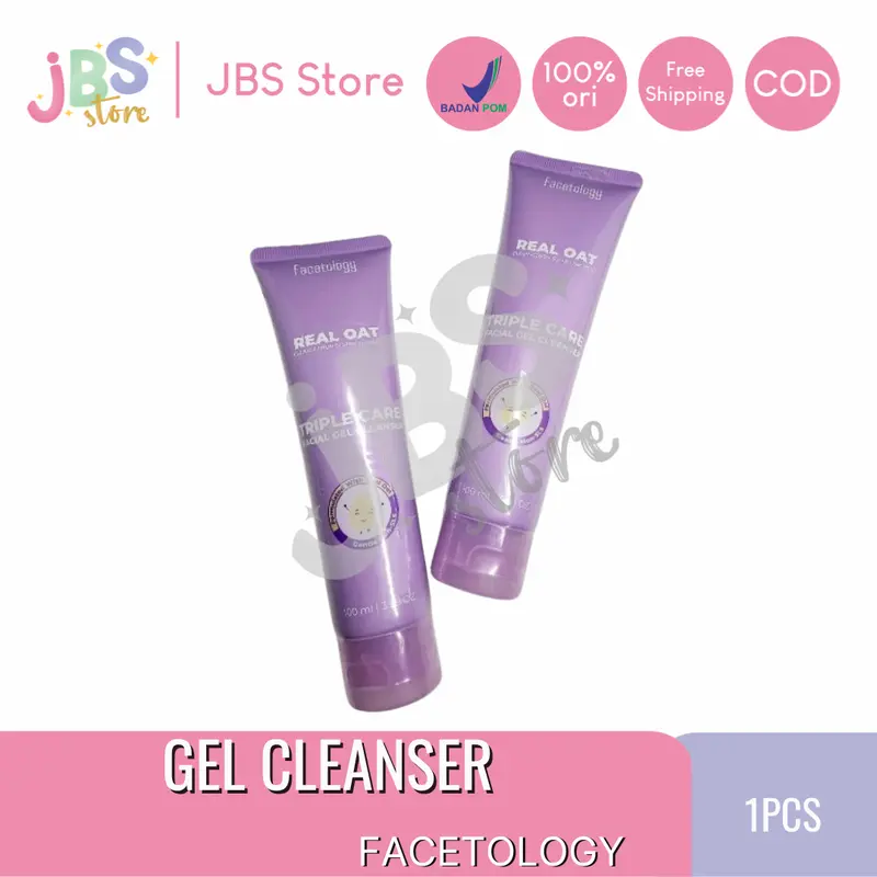 FACETOLOGY Facial Gel Cleanser Real Oat & Acne Calm - Sabun Cuci Muka 5