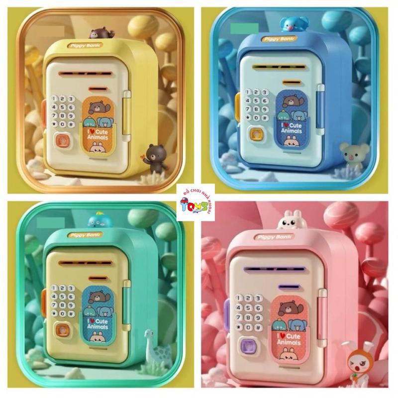 Két Sắt mini mở khoá Vân Tay Kèm Mật Khẩu Âm Thanh bài hát Hình Ngộ Nghĩnh Dễ Thương Cho Bé Thói Quen Tiết Kiệm Tiền Ống Tiết Kiệm Ống Heo Toys heo đất heo đất