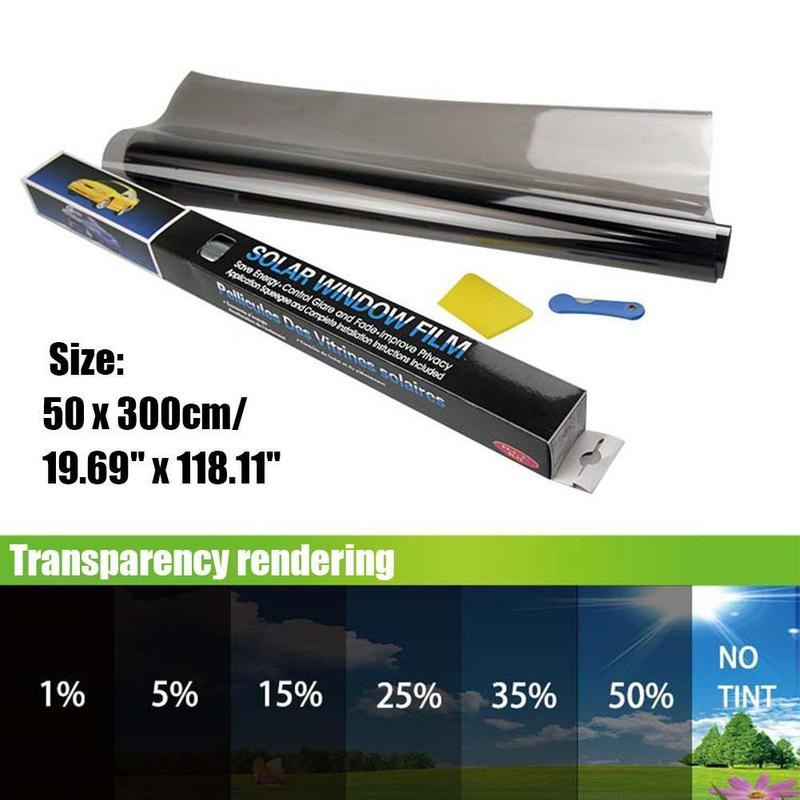 Product Introduction of Sun Shade Film For Car 1/5/15/25/35/50 Percent Window Tint Film Glass Sticker Sun Shade Film K2L7 50