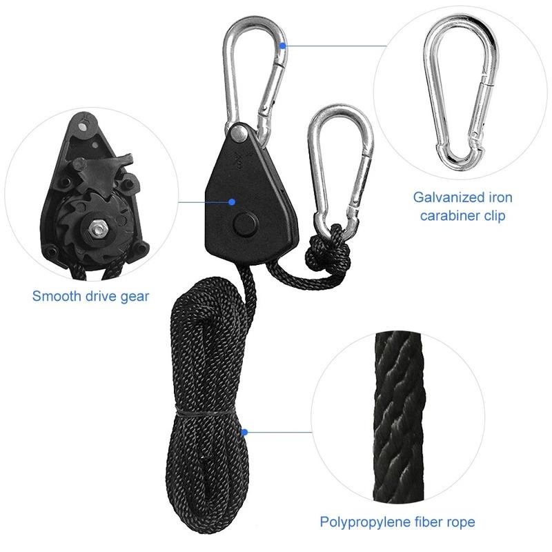 Móc Treo Có Thể Điều Chỉnh 2 Chiếc, 8 Inch, Gia Cố, Cần Gạt Treo Thích Hợp Cho Lều, Đèn Trồng Cây Trồng, Dây Thừng, Móc Treo Cần Gạt, Móc Ròng Rọc 2