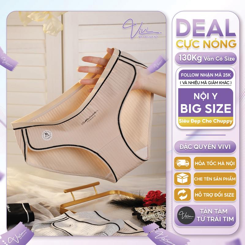 Quần lót Nữ Bigsize Kháng Khuẩn 7A Vải thun cotton siêu co dãn Cạp thấp từ 48 - 100kg - Mã N72