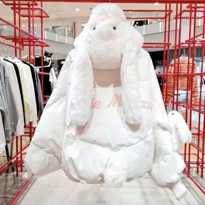 Áo khoác phao mũ lông tai thỏ phong cách cute dễ thương dành cho nữ Women Top Jacket - Njnkyumy Shop
