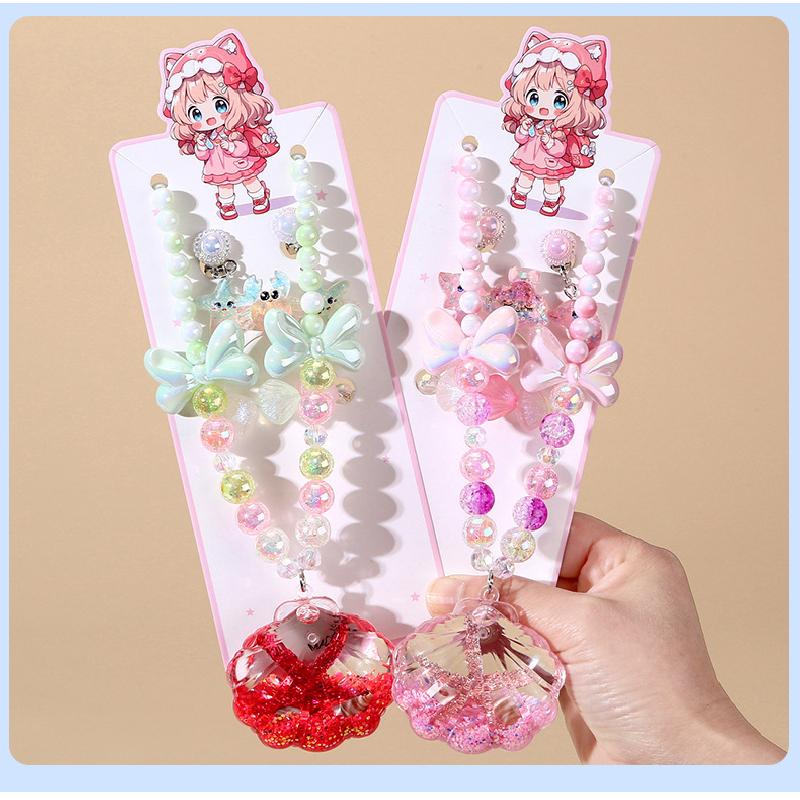 Product Introduction of Best-Selling Ocean-Themed Jewelry Set for Girls - Necklace, Bracelet & Earrings with Sand & Shell Design 3