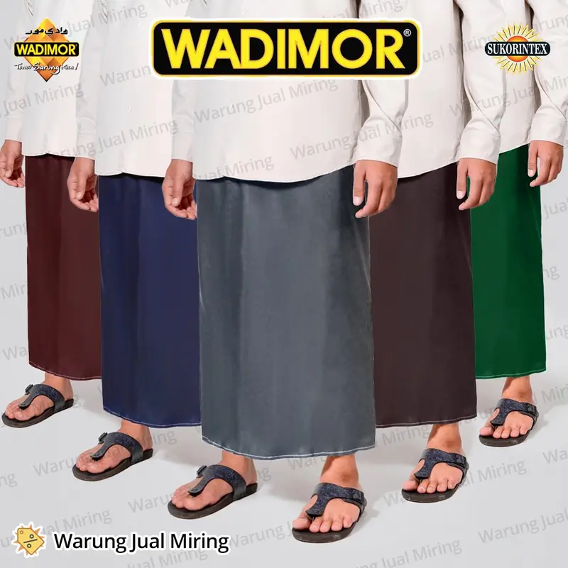 Sarung WADIMOR Hitam Putih Polos Premium Original Dewasa Anak Grosir Kain Samping Tumpal Sholat Santri Junior Remaja Tanggung SMP Pria Laki Cowok Couple Ayah Jumbo Store Warna Abu Coklat Katun Motif Padang Harga Murah 100% Ori Official Terbaru Tahun 2025 0