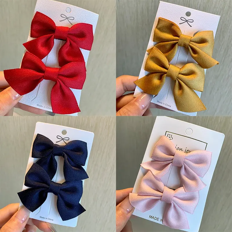 Set 2 chiếc kẹp tóc công chúa cho bé gái Hàn Quốc, phụ kiện kẹp tóc hình nơ dễ thương cho trẻ em 1