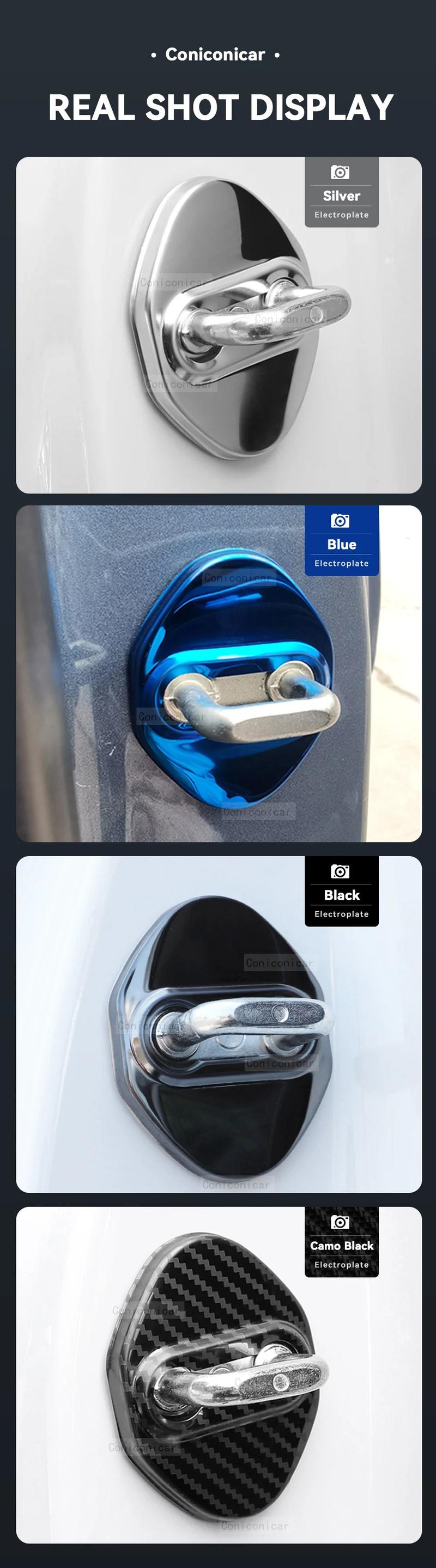 Product Introduction of For TOYOTA RAV4 2013-2023 Car Door Lock Protection Cover Decoration Emblems Case Decor Auto Stainless steel Accessories 3