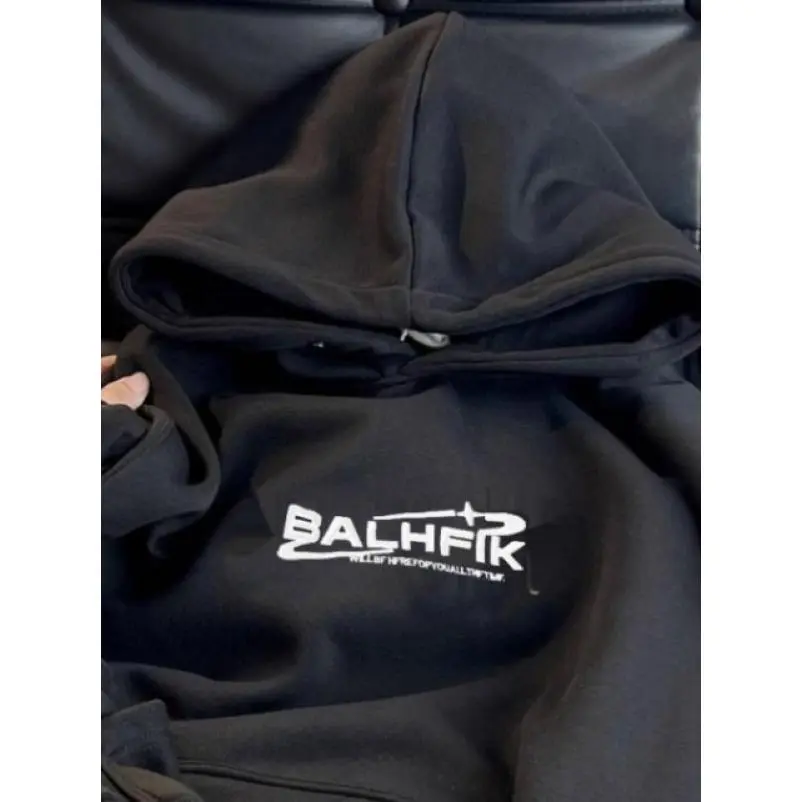Letter Embroidery ~ American Hooded Sweater Women's Autumn and Winter New High-Grade Coat Hiphop Casual
