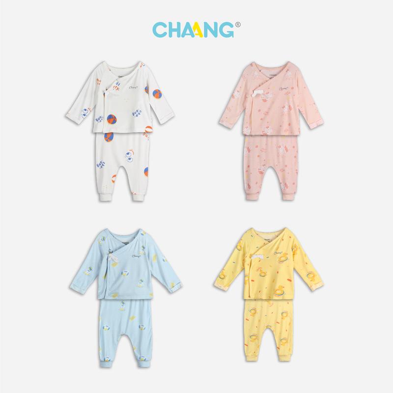 [CHAANG 0-6M] Bộ quần áo dài cúc chéo Pool Chaang cho bé sơ sinh